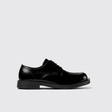 Side view of MIL 1978 Black leather shoes