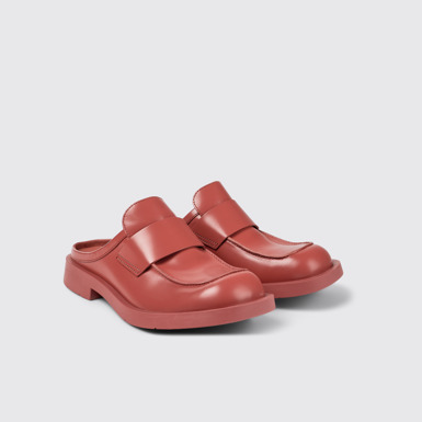 Front view of MIL 1978 Red leather loafer slide