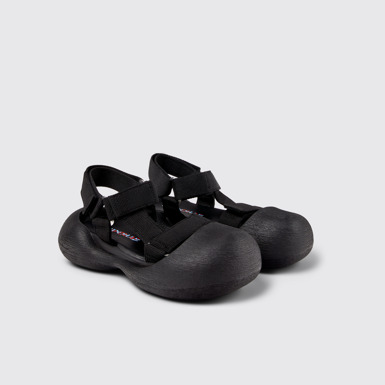 Front view of Caramba Black Recycled PET Sandals
