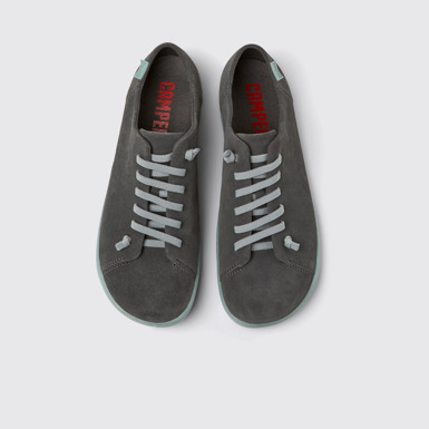 Overhead view of Peu Gray Nubuck Shoes for Men.