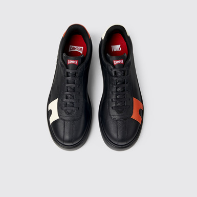 Overhead view of Twins Multicolored leather sneaker for men