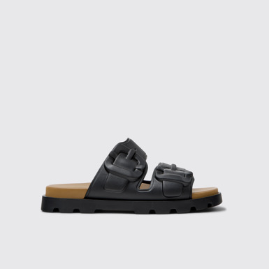 Side view of Brutus Sandal Black Synthetic Sandals for Men.