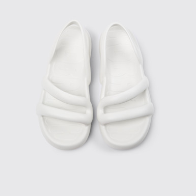 Overhead view of Kobarah Flat Wide White XL EXTRALIGHT® Sandals for Men.