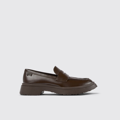 Side view of Walden Brown leather loafers for women