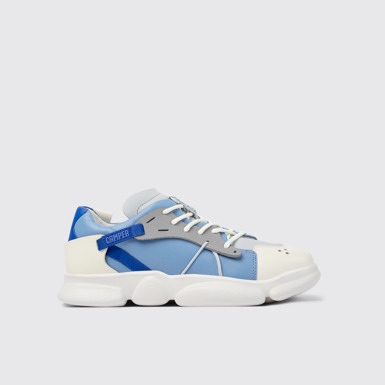 Side view of Karst Multicolored Leather/Textile Sneaker for Women