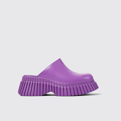 BCN Sabots en cuir violet pour femme