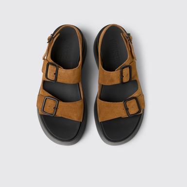 Tasha Sandales en nubuck marron pour femme.