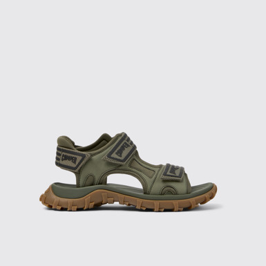 Side view of Drift Trail Sandal Green Leather Sandals for Women.