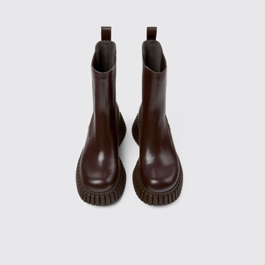 BCN Bottes chelsea en cuir marron pour femme