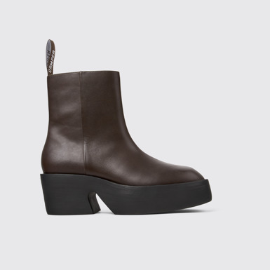 Side view of Billie Brown leather boots for women