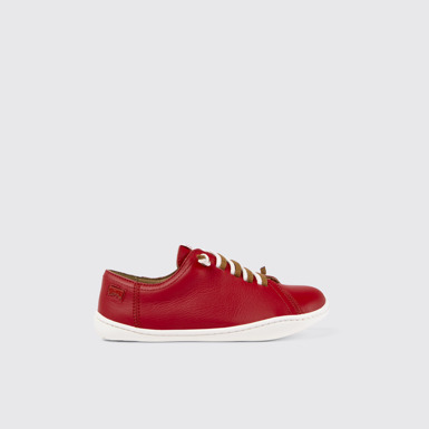 Side view of Peu Red Leather Kids' Shoe.