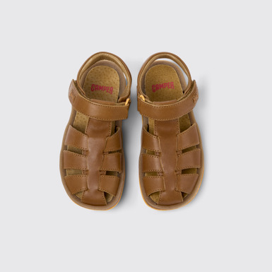 Overhead view of Bicho Brown Leather Sandal
