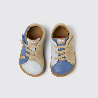 Overhead view of Twins Multicolor Nubuck and Leather Shoes for Kids.