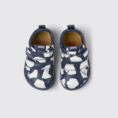 Twins Zapatos azules y blancos de piel para niños