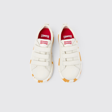 Overhead view of Runner White Leather Sneaker