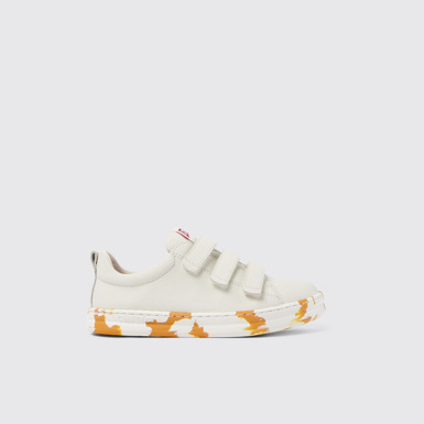 Side view of Runner White Leather Sneaker