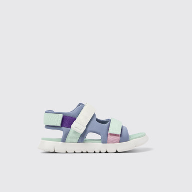 Side view of Twins Multicolored Textile 2-Strap Sandal