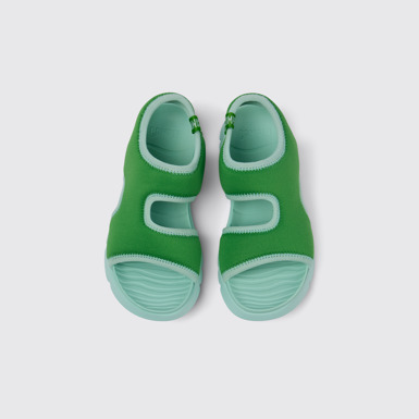 Overhead view of Oruga Green Textile Sandal