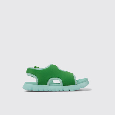 Side view of Oruga Green Textile Sandal
