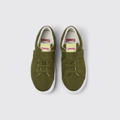 Overhead view of Peu Touring Green Textile Slip-on