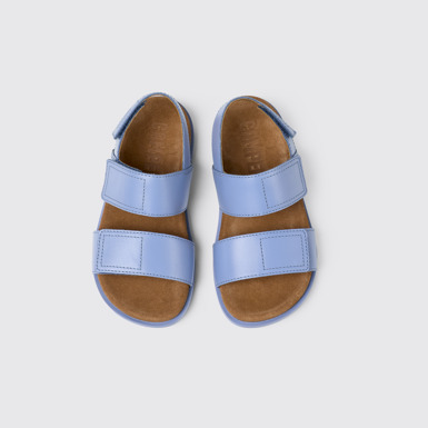 Overhead view of Brutus Sandal Blue Leather 2-Strap Sandal