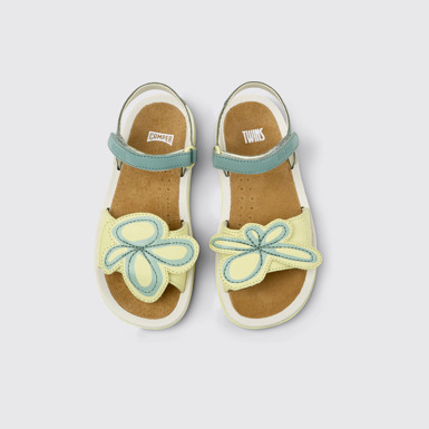 Overhead view of Twins Multicolor Leather Sandal for Kids.