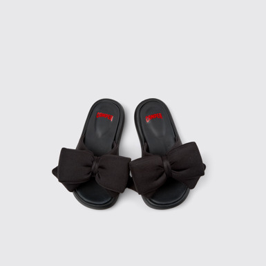 Overhead view of Pelotas Flota Black Recycled PET Sandals for Kids.
