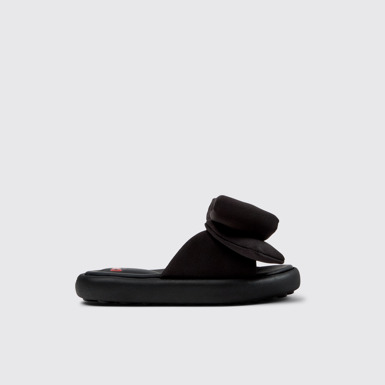 Side view of Pelotas Flota Black Recycled PET Sandals for Kids.