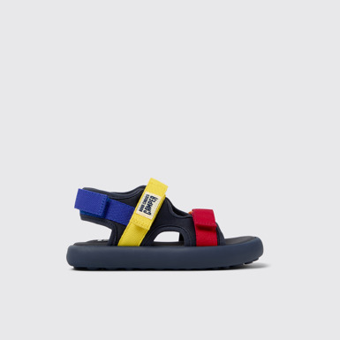 Side view of Bobo Choses x Camper Multicolor Textile Sandals for Kids.