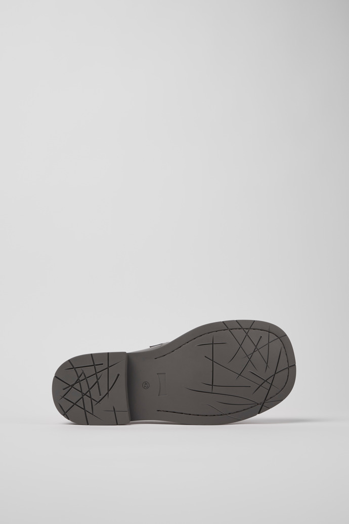 The soles of MIL 1978 Gray leather loafers